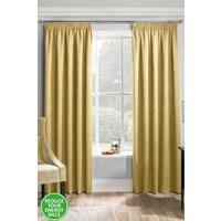 Enhanced Living Plain Thermal Room Darkening Energy Saving Tape Top Curtains For Living Rooms & Bedrooms in Yellow | Size: 117 cm width x 183 cm drop