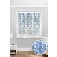 Tyrone Textiles Butterfly & Leaf Floral Net Lace Curtain - Pre Cut Ready To Hang in White | Size: 500 cm width x 91 cm drop