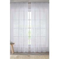 Enhanced Living Plain Sheer Voile Panel Curtains Panel - Pair with Rod Pocket Header in White | Size: 145 cm width x 122 cm drop