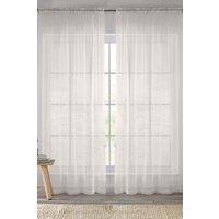 Enhanced Living Plain Sheer Voile Panel Curtains Panel - Pair with Rod Pocket Header in Cream | Size: 145 cm width x 137 cm drop