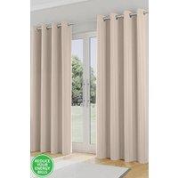 Enhanced Living Plain Supersoft Thermal Room Darkening Eyelet Curtains - Pair in Natural | Size: 168 cm width x 183 cm drop