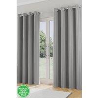 Enhanced Living Plain Supersoft Thermal Room Darkening Eyelet Curtains - Pair in Grey | Size: 117 cm width x 137 cm drop