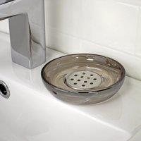 Showerdrape Ombre Smoked Glass Collection Soap Dish in Clear