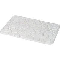 Showerdrape Clover White Memory Foam Bath Mat 800 x 500mm