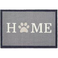 My Mat Home Paw 1 Washable Indoor Nylon Mat in Grey | Size: 50 cm x 75 cm