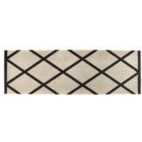 My Mat Washable Nylon Border Geo Indoor Mat in Cream | Size: 50 cm x 75 cm