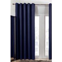 OHS Pair of Thermal Ready Made Eyelet Blackout Curtains in Navy | Size: 117 cm width x 183 cm drop
