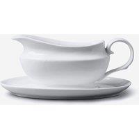 WM Bartleet & Sons Porcelain Traditional Gravy Boat with Saucer 500ml in White