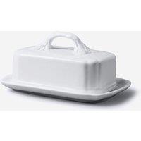 WM Bartleet & Sons Porcelain Butter Plate with Lid in White