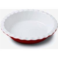WM Bartleet & Sons Porcelain Round Pie Dish with Crinkle Crust Rim 27cm in Red