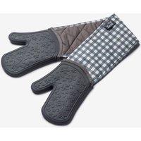 Zeal Steam Stop Waterproof Silicone Double Oven Gloves in Dark Grey