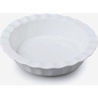 WM Bartleet & Sons Porcelain Deep Round Crinkle Rim Pie Dish 17cm in White