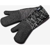 Zeal Steam Stop Waterproof Silicone Double Oven Gloves in Black