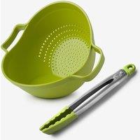 Zeal Drain & Serve Colander with Tong Set in Lime