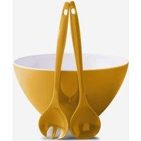 Zeal Melamine Salad Bowl & Servers Set in Mustard