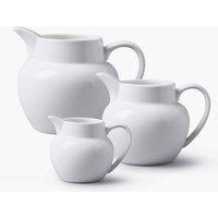 WM Bartleet & Sons Porcelain Round Bellied Jug Set of 3 in White