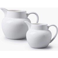 WM Bartleet & Sons Porcelain Round Bellied Milk Jug Set of 2 in White