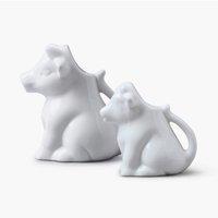 WM Bartleet & Sons Porcelain Cow Milk Creamer Jug Set of 2 in White