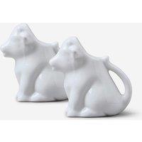 WM Bartleet & Sons Porcelain Cow Milk Creamer Jug Set of 2 in White