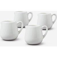 WM Bartleet & Sons Porcelain Bellied Creamer Jug 30ml Set of 4 in White