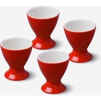 WM Bartleet & Sons Porcelain Single Egg Cup Set of 4 in Red