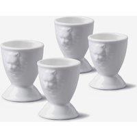 WM Bartleet & Sons Porcelain Lion Head Single Egg Cup Set of 4 in White