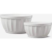 WM Bartleet & Sons Porcelain Fluted Bowl Set of 2 in White