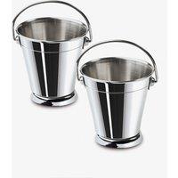 Kilo Mini Stainless Steel Serving Bucket Set of 2 in Metallic Silver