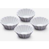 WM Bartleet & Sons Porcelain Mini Crinkle Shaped Dish Set of 4 in White