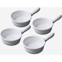 WM Bartleet & Sons Porcelain Mini Serving Dish with Handle Set of 4 in White