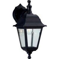 Netlighting Oslo 1 Light Outdoor Wall Lantern UplightDownlight Black Resin IP44 E27