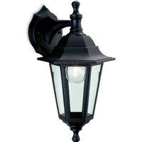 Netlighting Malmo 1 Light Outdoor Wall Lantern UplightDownlight Black Resin IP44 E27