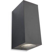 Netlighting Hawk Outdoor Up Down Twin Light Graphite IP54 GU10 in Grey