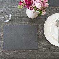Creative Tops Pack of 2 Natural Slate Placemats - 29.5 x 21 cm, Heat Resistant, Perfect for Holiday Dining & Gifts in Black | Size: 29.5 x 21 cm
