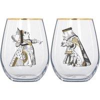 V & A Alice In Wonderland Set of 2 Clear Glass Tumblers, 350 ml
