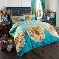 Smart Living Printed Polycotton Oooh Lala Duvet Cover With Pillowcases in Teal | Size: Double