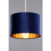 BHS Lighting Velvet Easy Fit Light Shade in Navy | Size: 30 cm diameter x 21 cm high