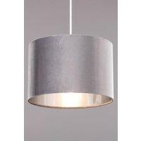 BHS Lighting Velvet Easy Fit Light Shade in Grey | Size: 30 cm diameter x 21 cm high