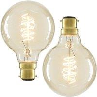 BHS Lighting Pack of 2 40W B22 Bayonet Cap Globe Bulb in Clear