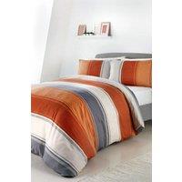 Fusion 'Betley' Classic Wide Stripe Duvet Cover Set in Light Brown | Size: Double