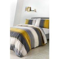 Fusion 'Betley' Classic Wide Stripe Duvet Cover Set in Mustard | Size: Double