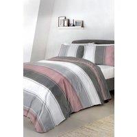 Fusion 'Betley' Classic Wide Stripe Duvet Cover Set in Rose | Size: Double