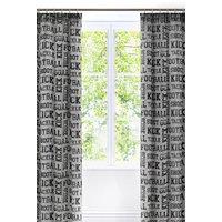Bedlam 'Football' Lined Pencil Pleat Curtains in Grey | Size: 168 cm width x 183 cm drop