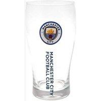 Manchester City FC Official Football Crest Pint Glass in Clear