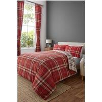 Catherine Lansfield 'Kelso Check' Reversible Duvet Cover Set in Red | Size: King