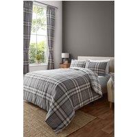 Catherine Lansfield 'Kelso Check' Reversible Duvet Cover Set in Grey | Size: King