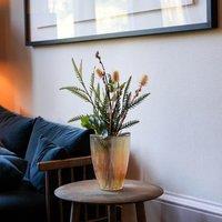 Ivyline Amber Ribbed Tall Vase H24.5Cm W18Cm - Hand made- On trend design