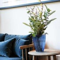 Ivyline Navy Ribbed Tall Vase H24.5Cm W18Cm- Hand Made- On trend design