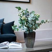 Ivyline Charcoal Ribbed Tall Vase H24.5Cm W18Cm- Hand Made- On trend design