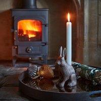 Ivyline Cast Aluminium Hare Candle Holder Antique Copper H18Cm W10Cm